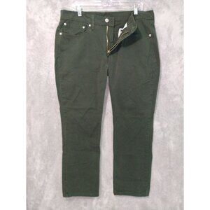 Levis 514 Jeans Mens 36x29 Green Denim Slim Straight Mid Rise Cotton Red Tab